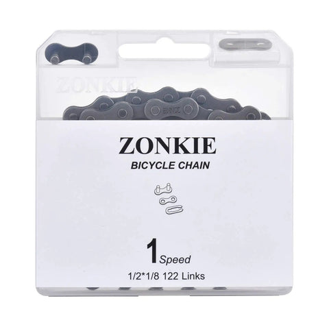 1 Speed Bicycle Chain 122 Links Beefy Forged Steel For Easy Install And Clean Smooth Lubrication Precise Fit For Road Hybrid And Mountain Bikes