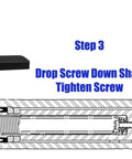 Step by step use of Hydraulic Ram Return Spring Tool For RC102K Seal Kit Installations with wrench and screw detail.