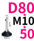 Premium Heavy Duty Adjustable Furniture Levelers With Swivel Base And Threaded Glide Pads To Kick Wobble On Sloped Floors Built Tough As Nails Four Pack D80M10X50, showing stem measurements.