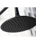 Rain Shower Head With Matte Black Finish, Brass Construction, 7.75 Inch Diameter For Full Body Rain, 141 Water Channels