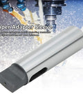 Side view of taper reducing drill sleeve MT5 to MT4, HSS silver-gray cylindrical adapter for lathe and milling