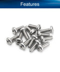 15 Piece M6 Pan Head Machine Screws Tough As Nails 304 Stainless Steel Phillips Cross Drive Fasteners full thread view.