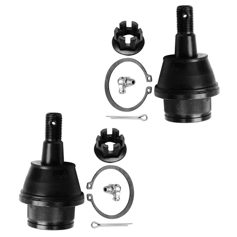 All In One 4x4 Front End Suspension Kit For Chevy GMC Silverado Sierra Suburban 1500 Yukon Tahoe Escalade 2002 Through 2006 Includes Wheel Hubs Control Arms Ball Joints CV Axles Tie Rods Sway Bars Idler Arm Pitman Arm includes ball joints and hardware.