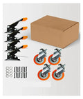 Heavy Duty 2.5 Inch Swivel Casters Set Of 4 For Industrial Workbenches With Lift And Lock Foot Pedal Side Mount Design items and box