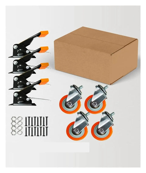 Heavy Duty 2.5 Inch Swivel Casters Set Of 4 For Industrial Workbenches With Lift And Lock Foot Pedal Side Mount Design items and box