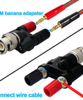 BNC Male To Dual 4mm Banana Binding Post Female Jack Adapter For RF Coaxial Systems Coax Splitter Connector Pack of 2