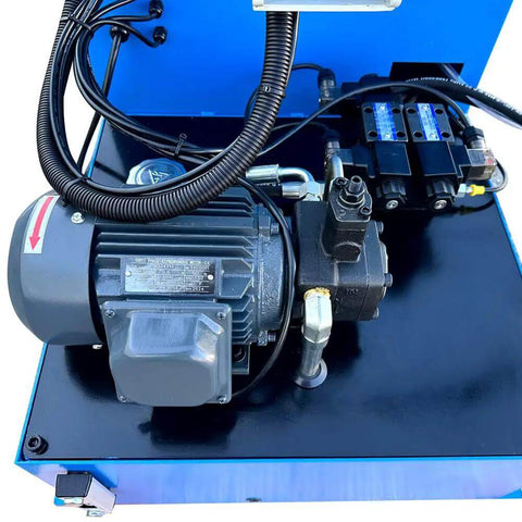 Heavy Duty 12 Inch Semi Automatic Hydraulic Cold Cut Saw 4Hp Metal Cutter motor and hydraulic components for precision cutting.