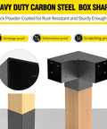 3 Way Right Angle Pergola Brackets For 4x4 Lumber DIY Kit With Screws shown in black powder coated steel, installed view