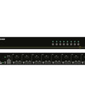 Total Game Changer Secure KVM Switch NIAP 3.0 Certified 8 Port For Single Monitor Setup Supporting DisplayPort 4K 30Hz USB Keyboard And Mouse Durable Build front view with console and ports.