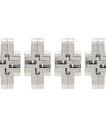 Mini Cross Hidden Hinge Set 4Pcs 43mm Zinc Alloy 180 Degree Swing Invisible Door Hinge For Jewelry Boxes Cabinets Folding Doors And DIY Projects With Beefy Durable Pro Grade Performance, front view