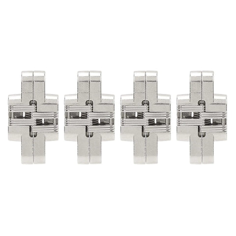 Mini Cross Hidden Hinge Set 4Pcs 43mm Zinc Alloy 180 Degree Swing Invisible Door Hinge For Jewelry Boxes Cabinets Folding Doors And DIY Projects With Beefy Durable Pro Grade Performance, front view