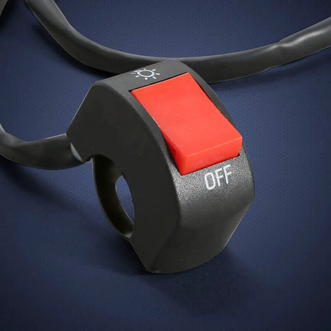 Universal Motorcycle Handlebar Toggle Switch With On Off Push Button 12V 10A For 7/8 Inch Handlebars Fits U5 U7 U2 Motorcycles Scooters Electrombile Motorbike Red Must Have, red ON/OFF switch