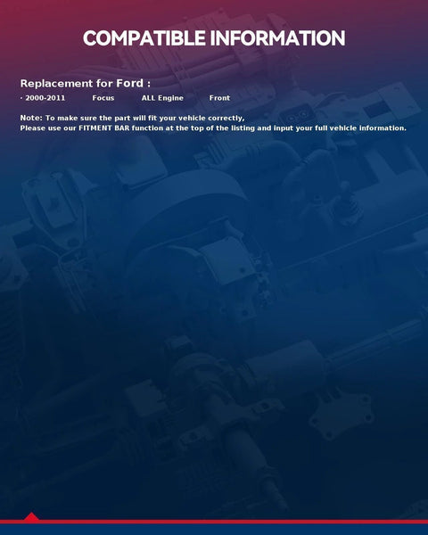 Front Wheel Bearing Pair For Ford Focus 2000 To 2011 Hub Assembly With New CV Shaft Splines Seals Retainers For A Smooth Quiet Ride And Quick Drop In Replacement compatibility information for Ford vehicles 2000-2011