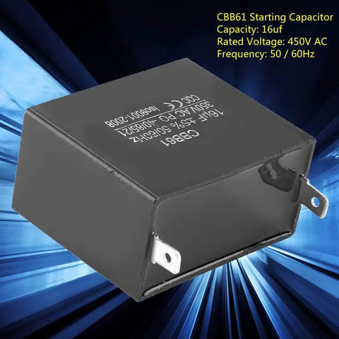 Motor Starting Capacitor Built To Last 350V AC 16uF 50 60Hz Running Capacitor for generator, black casing