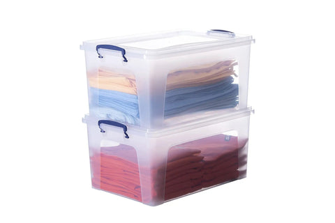 Stackable Clear Storage Boxes With Lids Heavy Duty Plastic Bins To Kick Clutter To The Curb For Home Office Dorm Setup Bpa Free Large Crate Containers That Are A Total Game Changer At 28 Quart 12 Pack
