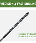 Close-up of Heavy Duty Installer Drill Bit Set For Wood With Nails One Quarter Inch By Eighteen Inch Two Pack High Carbon Steel
