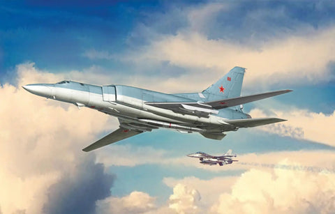 Tu-22M2 Backfire-B 1:72 Scale Military Plastic Model Kit For Assembly, Detailed Russian Bomber in flight display