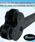 Knurling Tool With Pivot Head Diamond Pattern For Lathe And Engine Tools, Medium Pitch Diamond Knurl, Half Inch Square Shank