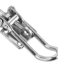 Rock Solid Stainless Steel Toggle Latch Clamp With Adjustable Movable Spindle For Jigging Tool Fixtures close-up view of metal latch mechanism