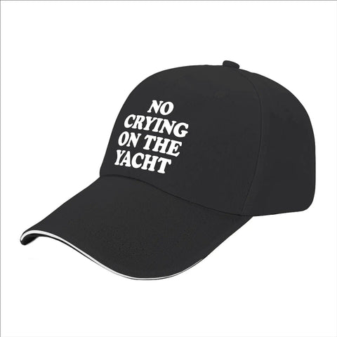 Black No Crying On The Yacht Golf Hat For Men - Cool Lightweight Golf Cap With Classic Silhouette And Easy To Carry Design