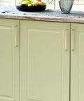 Top Shelf Brushed Gold Cabinet Handles Solid Zinc Alloy 7 1/2 Inch Center To Center 5 Pack on green kitchen cabinets.