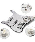 SSH Coil Split Pickguard With Two Mini Humbuckers And One Four Coil Bridge Pickup High Output Loaded Prewired Scratchplate in Pearl White