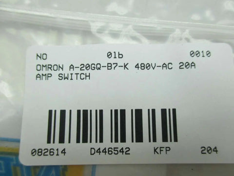 Barcode and label of Industrial Grade A-20GQ-B7-K 480V AC 20A Switch For Electrical Control Panels Heavy Duty
