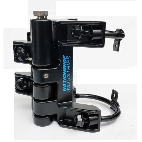 Heavy Duty Self Closing Chain Link Fence Hinges Pair Black Steel Gate Hardware Horizontal Adjustment showing black metal design and installation features.