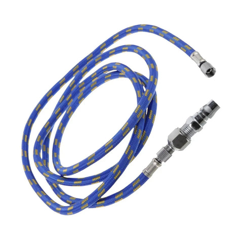 Badass Braided Air Hose Adapter Connector Fitting Fits Spray Gun Tool Kit Flexible PE Material Extension Link 1 8 Meters Length For Air Compressor System Totally Tough Build For Contractors Or Diy Guys Want Pro Flow No Leaks While Painting Walls braided blue hose with metal threaded fittings