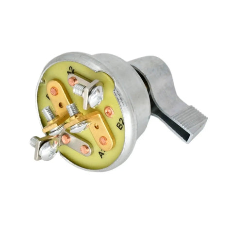 Rotary Switch SW710 50 Amp 12V Forward Reverse 3 Position ON-OFF-ON for dump trucks and trailers, silver, screw terminal view