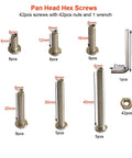 84 Piece M6 Hex Socket Bolts And Nuts Set Stainless Steel 304 Hardware Kit displayed with screws, nuts, and wrench.