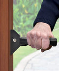 Close-up of Doorway Flip Assist Handle Plus Stair Safety Grip, showing solid grip for stability support.