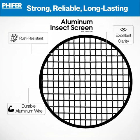 Top Shelf Aluminum Insect Screen Mesh Roll, Heavy Duty durable aluminum insect screen with rust-resistant features.