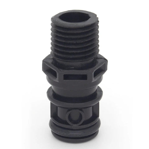 Sprayless Universal Tank Connector For Boats Marine Fuel Line Fitting Safe No Spill Quick Connect For Gas Tank One Quarter Inch Fitting Easy Connect And Disconnect During Fueling And Maintenance, showing 1/4 inch fitting in black plastic.