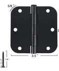 Heavy Duty 3.5 Inch Matte Black Door Hinges 24 Pack With Smooth As Silk Swivel Action And No Sweat Install Screws for installation and dimensions.