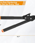 Heavy Duty Three Piece Garden Tool Set With Lopper, Hedge Shears And Pruning Saw For Tree Branches, Backyard, Carbon Steel Blades