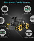 2DOF HD Camera AI Vision Robot Car With Mecanum Wheels For Python Coding Open Source DIY Kit For Beginners And Teens Powered By Raspberry Pi 4B 8GB