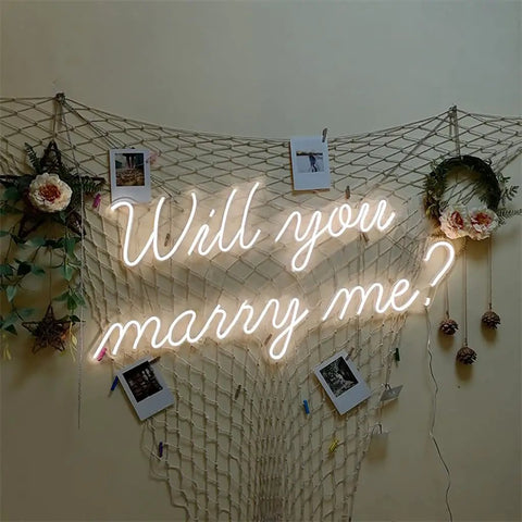 Will You Marry Me Neon Sign For Wedding And Party Decor With Dimmer Switch Warm White Led Neon Light For Bedroom Bar Gift