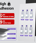 Hassle Free Peel And Stick Acoustic Wall Panels 10 Pack Sound Dampening Foam Tiles Noise Killing Room Decor Black 48X24 Inch Echo Reducer demonstrating high adhesion with water bottles.