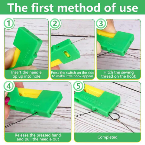 Step-by-step guide for using Automatic Needle Threader For Sewing Machines And Hand Sewing Lightweight Plastic Threading Tool