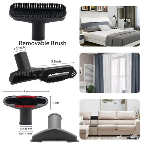 9 Pcs Vacuum Attachments Kit For One And One Quarter Inch And One And Three Eighths Inch Vacuum Hoses removable brush