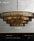 Stunning Vintage Ceiling Pendant Light With Clear Glass Dimmable Hanging Lamp Bringing Classic Design And Adjustable Illumination To Your Home Decor That Seriously Hits Different For Any Room Vibe with layered glass design.