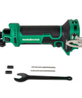 18V MultiVolt Cordless Drywall Cutout Tool With Brushless Motor, 28,000 RPM, interchangeable collets, and accessories shown