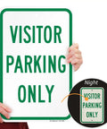 Built Tough Visitor Parking Only Sign Pack Of Four 18x12 Inch Heavy Duty Aluminum Composite Panel Engineer Grade High Visibility Reflective Vinyl.