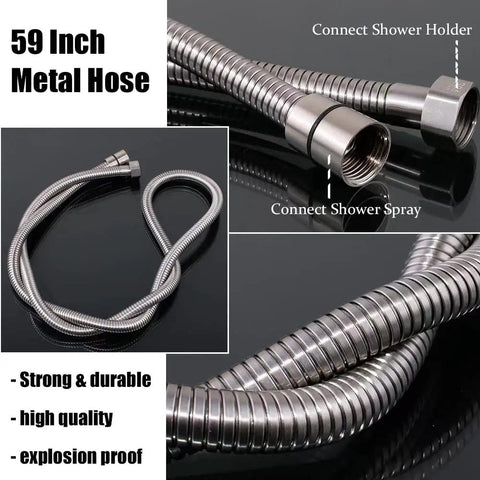 59 inch metal hose for brushed nickel shower faucet set with tub spout 4 setting handheld shower rough in anti scald valve