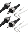4 Piece 19.2mm Hole Saw Set With 65mm Length HSS Cutters, Spring Loaded Twist Bits, Includes Hex Wrenches
