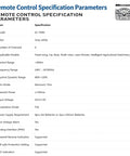 Remote control specification table for 150cm Wingspan RC Paraglider PNP Kit With 2300KV 2205 Brushless Motor For Outdoor Paragliding Self Assembly Requires Battery Transmitter Receiver Not For Beginners Pilot Ready For Adults.