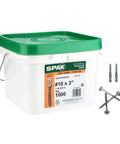 Heavy Duty 10 X 3 Inch Exterior Wafer Head Wood Screws With Torx T Star Plus Drive Rust Resistant Construction Hardware In A Bulk 1000 Piece Pail Including Driver Bit