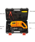 Compact 12V Electric Impact Wrench With Cigarette Lighter Plug High Torque Portable Tire Removal Tool For Car Truck Sedan Emergency Flat Tire Change No Battery Needed Easy Auto Repair in black case.