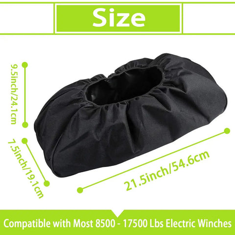 Rugged All Weather Winch Cover For 8500 To 17500 Lbs Electric Winches Tough As Nails Weatherproof 600D Oxford Fabric size display